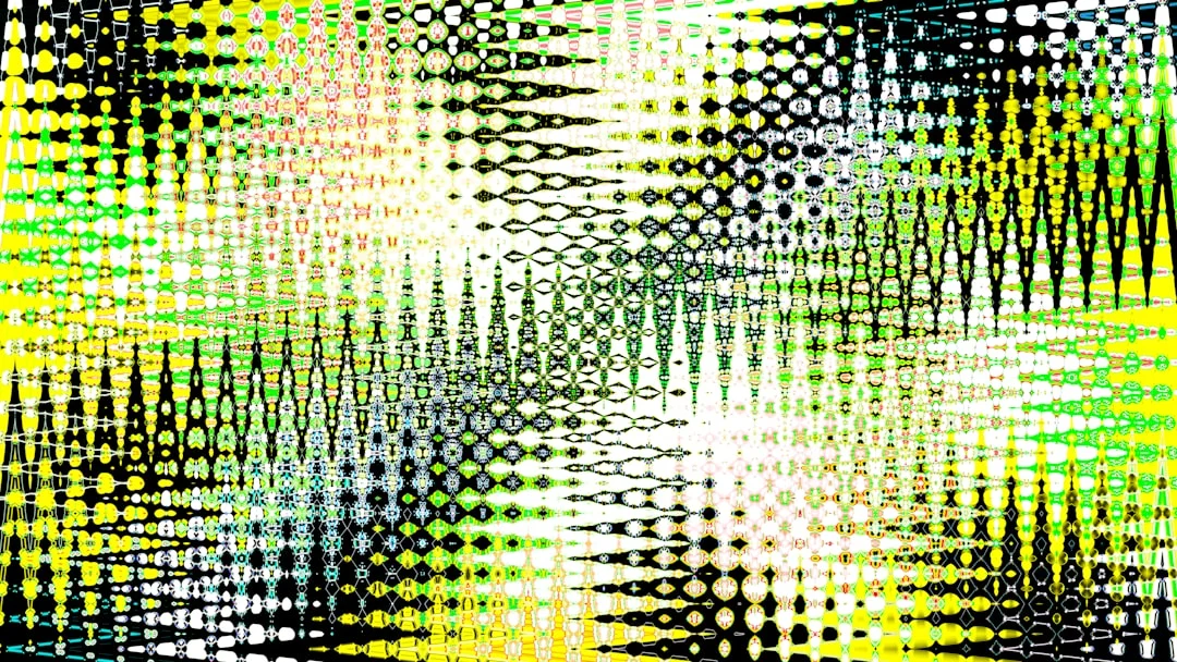 Abstract pattern with green, yellow, and black colors
